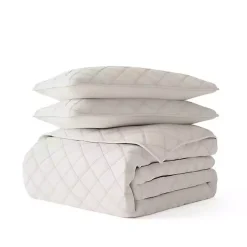 Kirklands Home Natural Stitched Diamond 3-pc. Queen Quilt Set Ivory Best
