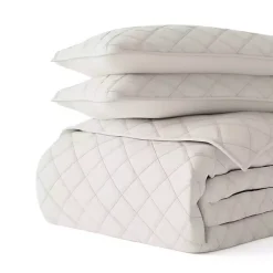 Kirklands Home Natural Stitched Diamond 3-pc. King Quilt Set Ivory Sale