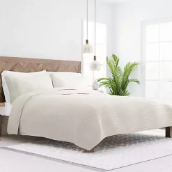 Kirklands Home Natural Stitched Stripes 2-pc. Twin Quilt Set Outlet