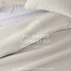 Kirklands Home Natural Stitched Stripes 2-pc. Twin Quilt Set Outlet