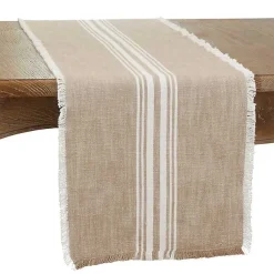 Kirklands Home Natural Striped Fringe Table Runner, 72 in. Tan Best