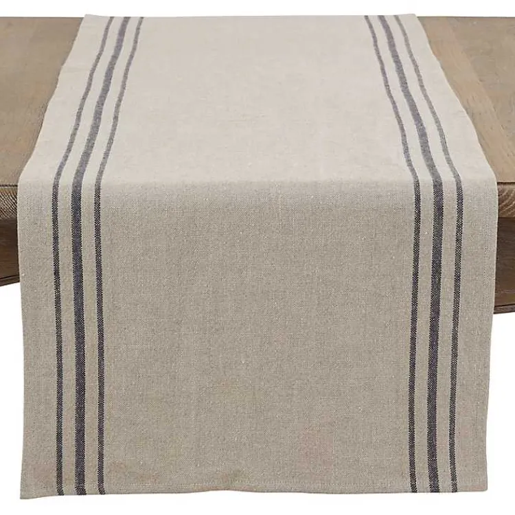 Kirklands Home Natural Striped Linen Table Runner Hot