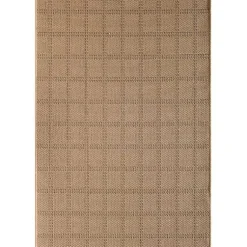 Kirklands Home Natural Grid Outdoor Area Rug, 5x7 Tan Best