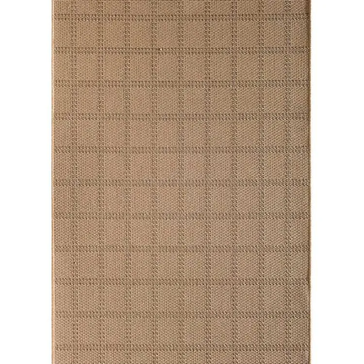 Kirklands Home Natural Grid Outdoor Area Rug, 5x7 Tan Best