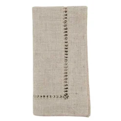 Kirklands Home Natural Hemstitch Boarder Napkins, Set of 12 Tan Online