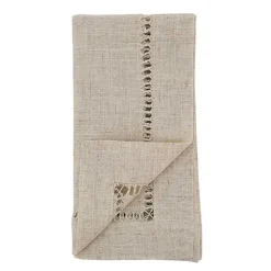 Kirklands Home Natural Hemstitch Boarder Napkins, Set of 12 Tan Online