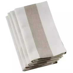Kirklands Home Natural Striped Cotton Napkins, Set of 4 Tan Outlet