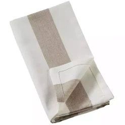 Kirklands Home Natural Striped Cotton Napkins, Set of 4 Tan Outlet