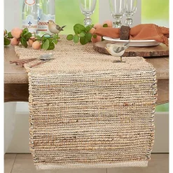 Kirklands Home Natural Woven Table Runner Tan Hot