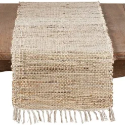 Kirklands Home Natural Tasseled Chindi Outdoor Table Runner Tan Best