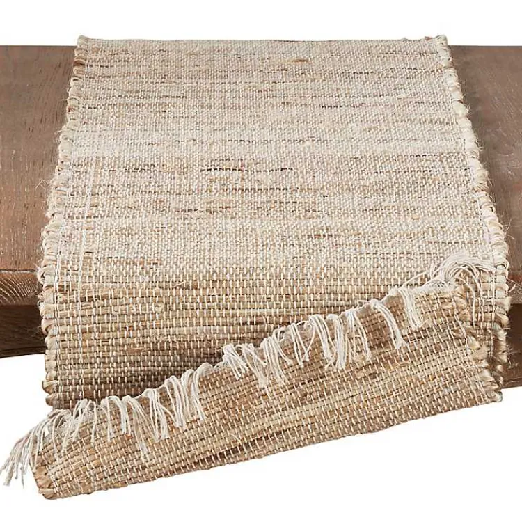 Kirklands Home Natural Tasseled Chindi Outdoor Table Runner Tan Best