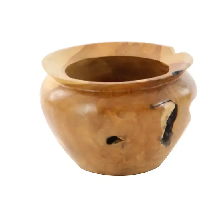Decorative Bowls & Jars>Kirklands Home Natural Teak Wood Banga Bowl Brown