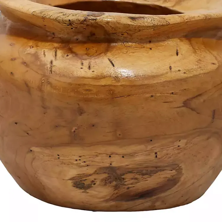 Decorative Bowls & Jars>Kirklands Home Natural Teak Wood Banga Bowl Brown