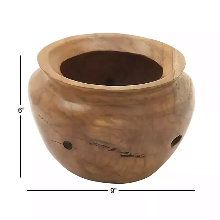 Decorative Bowls & Jars>Kirklands Home Natural Teak Wood Banga Bowl Brown