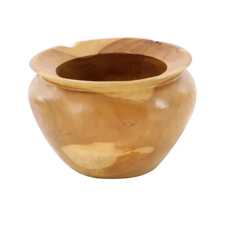 Decorative Bowls & Jars>Kirklands Home Natural Teak Wood Banga Bowl Brown
