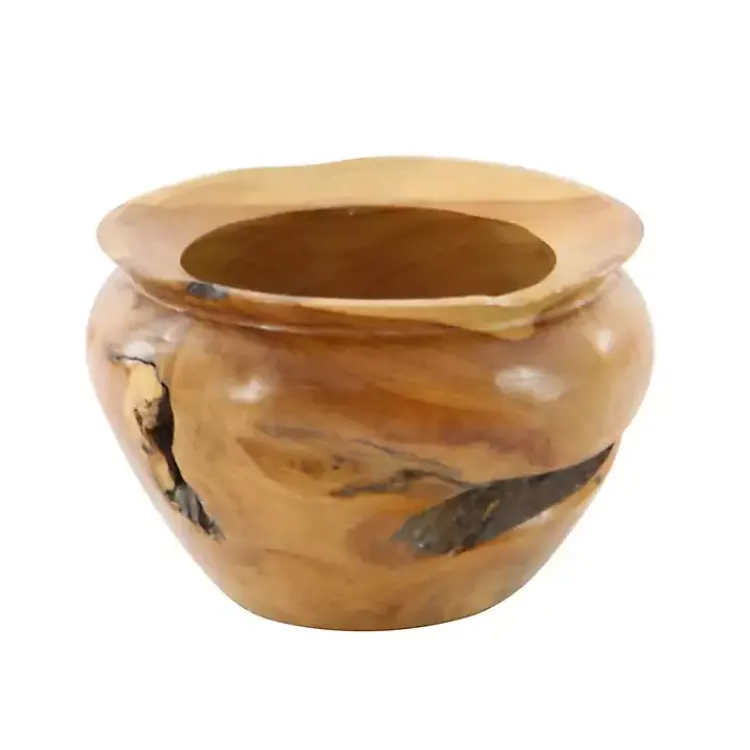 Decorative Bowls & Jars>Kirklands Home Natural Teak Wood Banga Bowl Brown