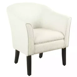 Kirklands Home Natural Textured Barrel Accent Chair Ivory Online