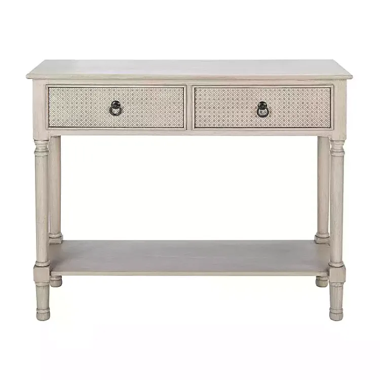Kirklands Home Natural Textured 2-Drawer Console Table Tan New