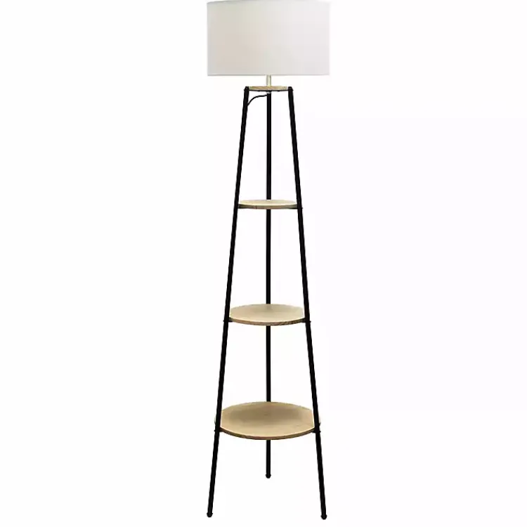Kirklands Home Natural 3-Tier Tripod Floor Lamp Hot
