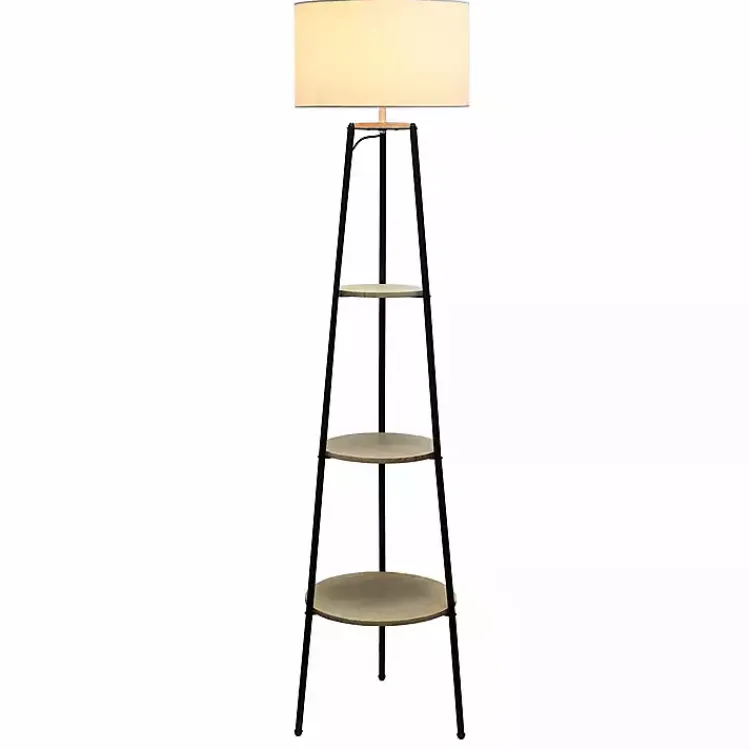 Kirklands Home Natural 3-Tier Tripod Floor Lamp Hot
