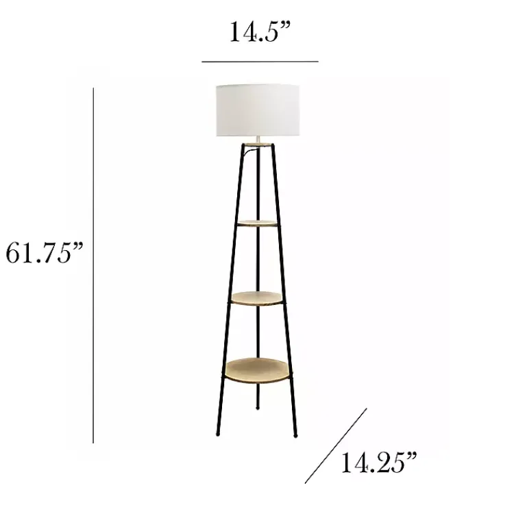 Kirklands Home Natural 3-Tier Tripod Floor Lamp Hot