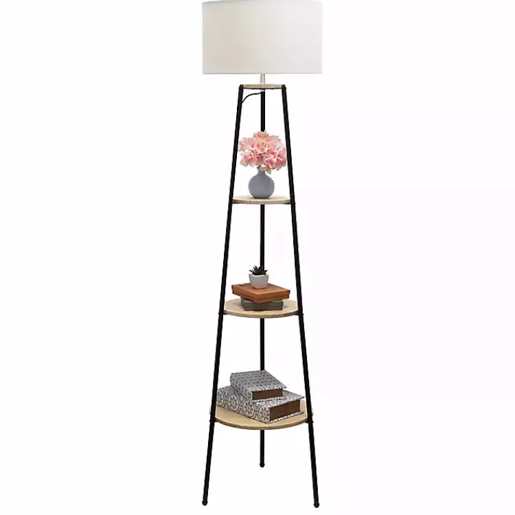 Kirklands Home Natural 3-Tier Tripod Floor Lamp Hot