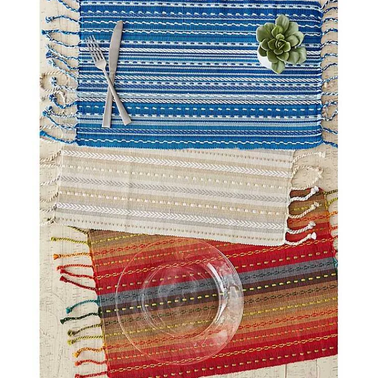 Kirklands Home Natural Tonal Stripe Placemats, Set of 6 Sale