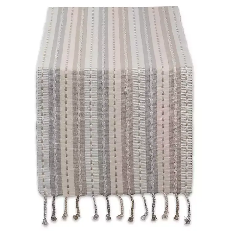 Kirklands Home Natural Tonal Stripe Table Runner Hot