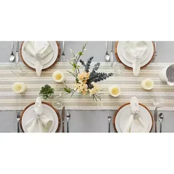 Kirklands Home Natural Tonal Stripe Table Runner Hot