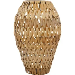 Vases>Kirklands Home Natural Tone Faux Seagrass Coastal Vase Tan