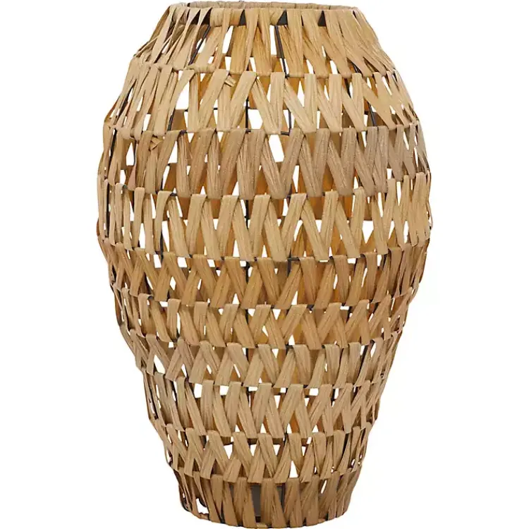 Vases>Kirklands Home Natural Tone Faux Seagrass Coastal Vase Tan
