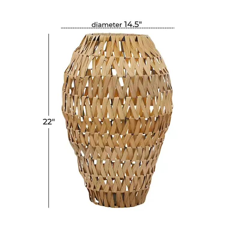 Vases>Kirklands Home Natural Tone Faux Seagrass Coastal Vase Tan
