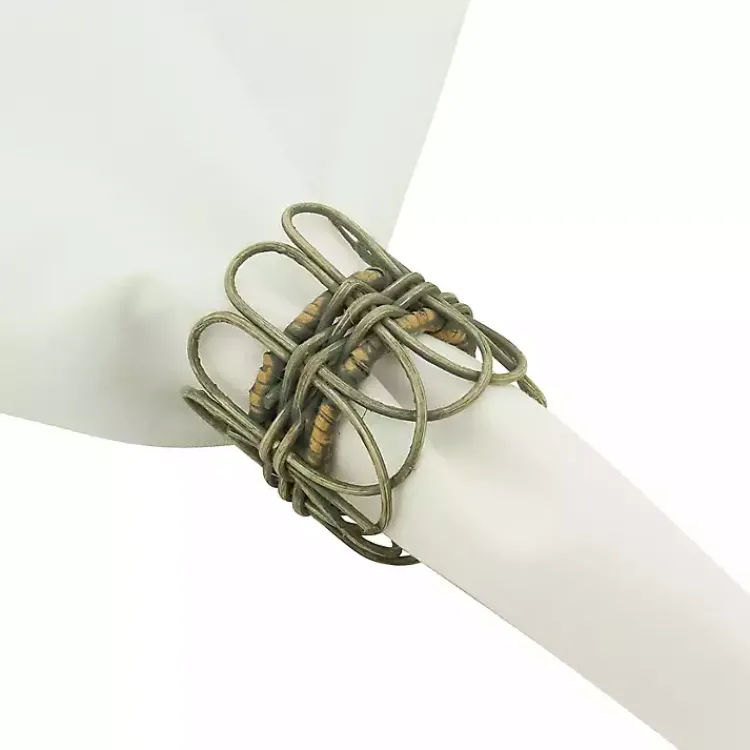 Kirklands Home Natural Twisted Rat Napkin Rings, Set of 4 Tan Online