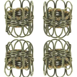Kirklands Home Natural Twisted Rat Napkin Rings, Set of 4 Tan Online