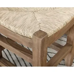Kirklands Home Natural Twisted Seagrass and Wood Bench Tan Online