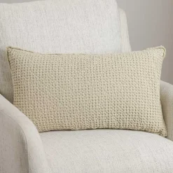 Pillows>Kirklands Home Natural Waffle Texture Lumbar Pillow Tan