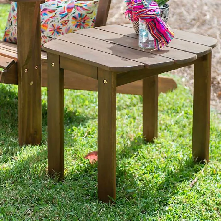 Kirklands Home Natural Warren Adirondack Outdoor Accent Table Brown Sale