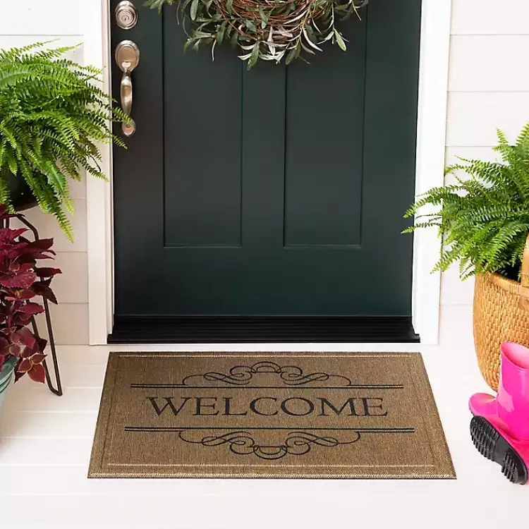 Kirklands Home Natural Welcome Script Doormat Online