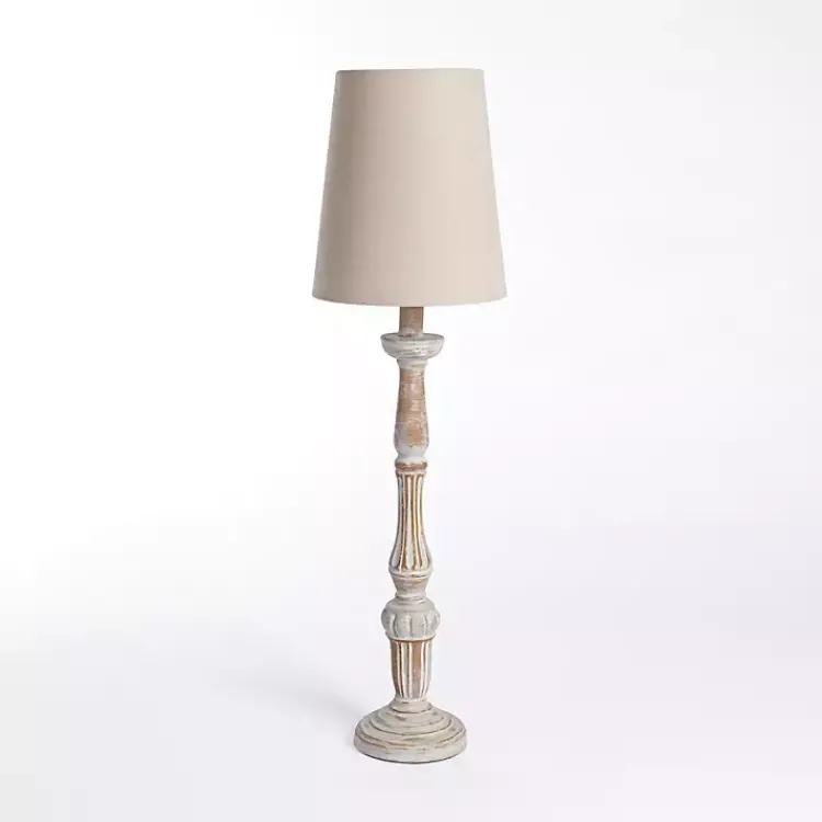 Kirklands Home Natural Whitewashed Buffet Lamp Tan Outlet