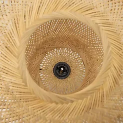 Kirklands Home Natural Wide Woven Bamboo Globe Pendant Light