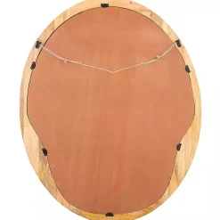 Kirklands Home Natural Wood Abstract Oval Wall Mirror Hot