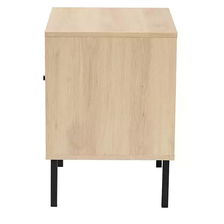 Kirklands Home Natural Wood and Metal Storage Shelf Nightsd Tan Online