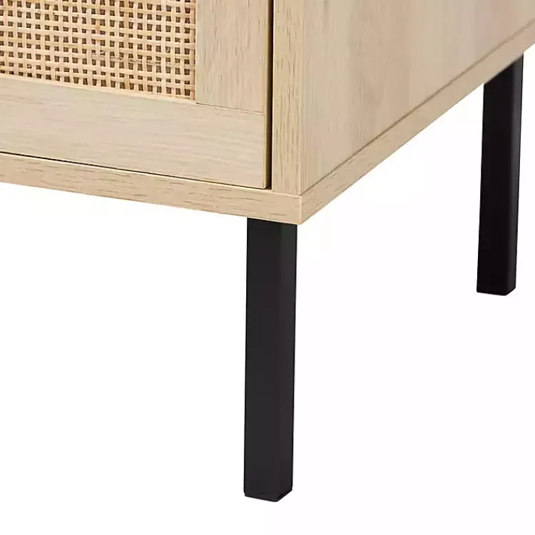 Kirklands Home Natural Wood and Metal Storage Shelf Nightsd Tan Online