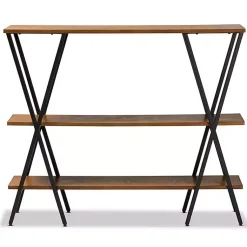Kirklands Home Natural Wood and Metal 3-Tier Console Table Best