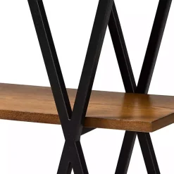Kirklands Home Natural Wood and Metal 3-Tier Console Table Best