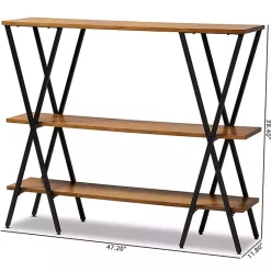 Kirklands Home Natural Wood and Metal 3-Tier Console Table Best