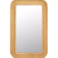 Kirklands Home Natural Wood and Rattan Alessa Wall Mirror Sale