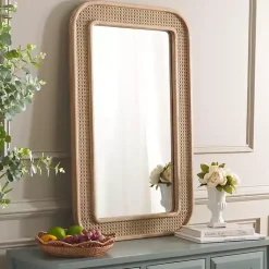 Kirklands Home Natural Wood and Rattan Alessa Wall Mirror Sale