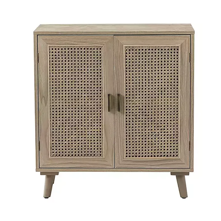 Kirklands Home Natural Wood and Rattan Carpinteria Cabinet Brown Best