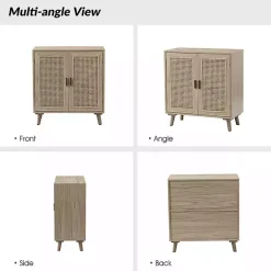 Kirklands Home Natural Wood and Rattan Carpinteria Cabinet Brown Best